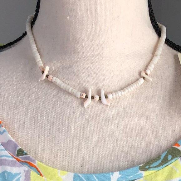 Birds in Flight Puka Shell Necklace & Bracelet - Picture 2 of 7